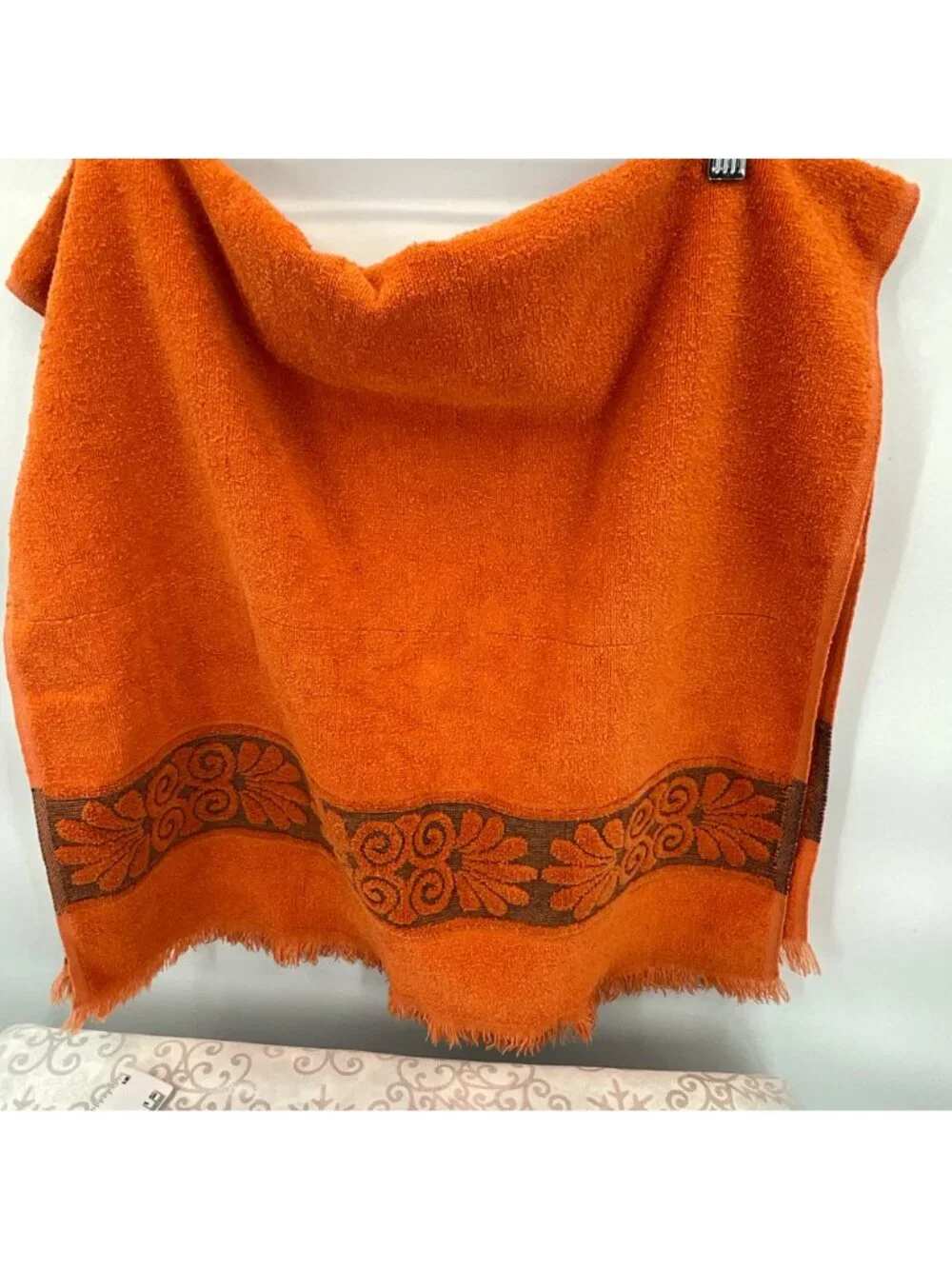 Vintage Cannon Monticello Santa Cruz style Orange Bath Towel